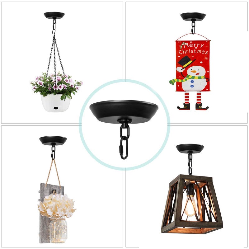 Giluta 5" Standard Light Canopy Kit with Maximum Fixture Weight of 40 Pounds Metal Ceiling Plate for Chandelier Pendant Lighting Flower Basket or DIY Projects, Black - Image 3